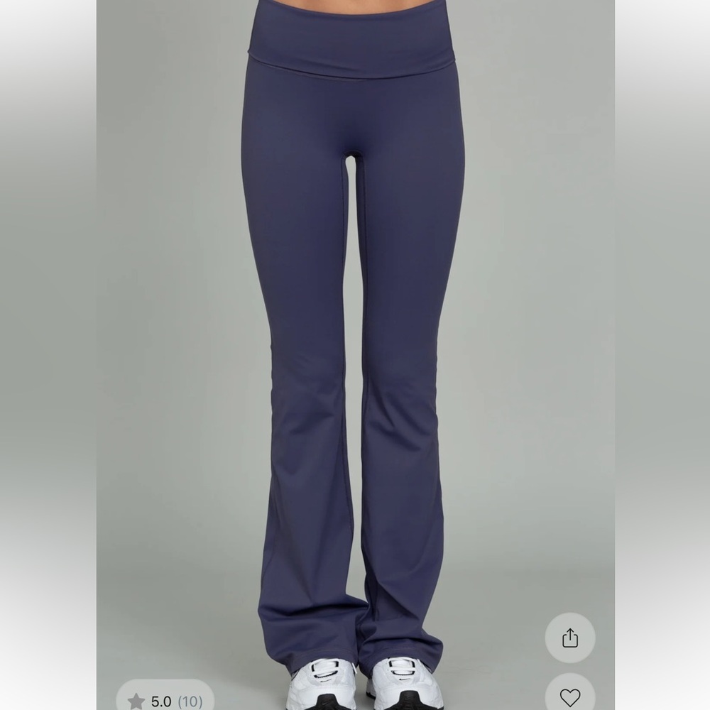 Gold Hinge Pale Indigo Essential Foldover Flare Pant - size large